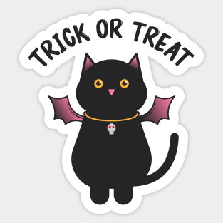 Winged black cat Sticker